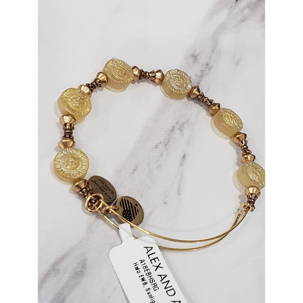 NEW Alex and Ani Halo Sunlight Rafaelian Gold BRACELET BANGLE CELESTIAL SUN BEAD